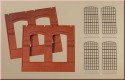 Brick walls with industrial windows red (2pc)
